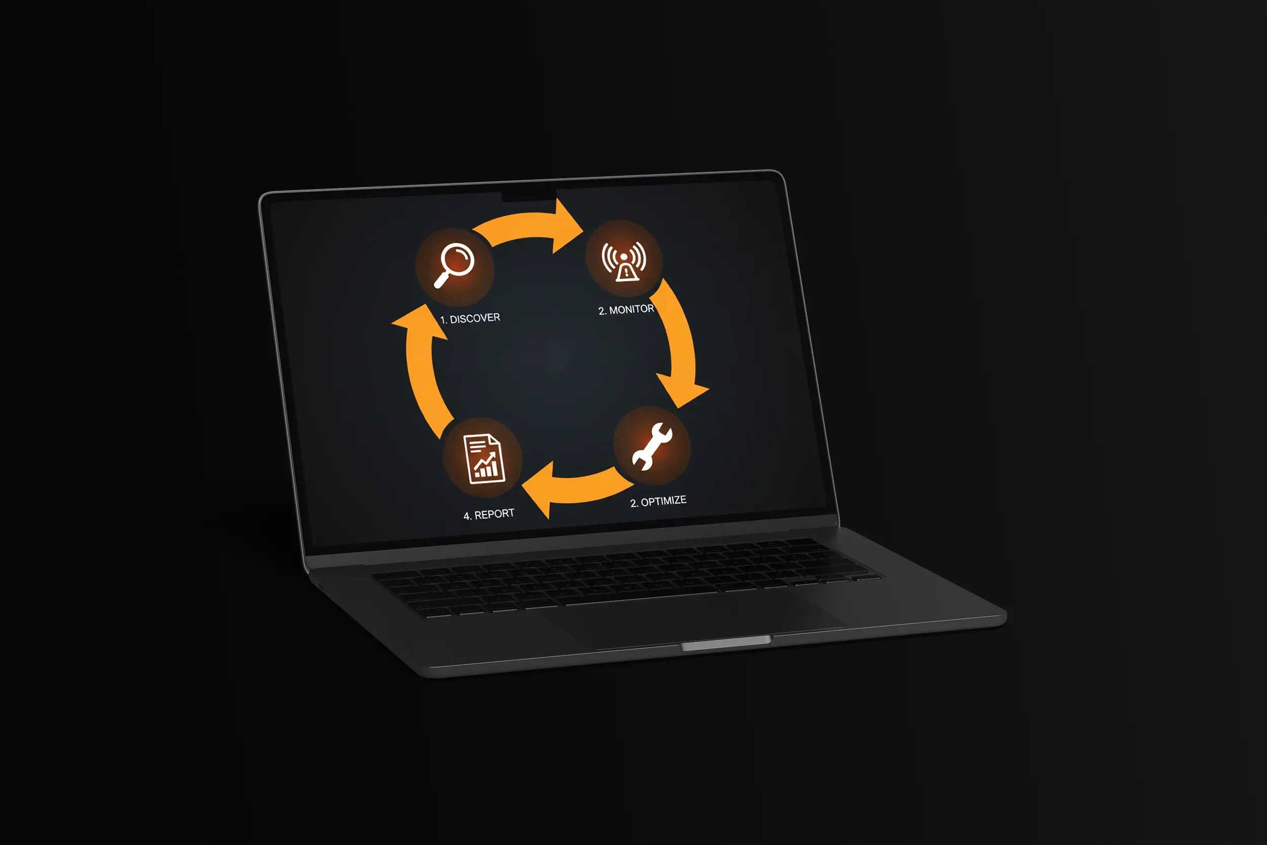 Laptop mit einem laufenden Monitoring-Dienst